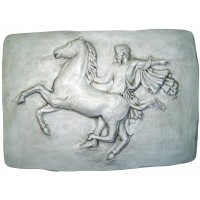 Placa romana hombre a caballo